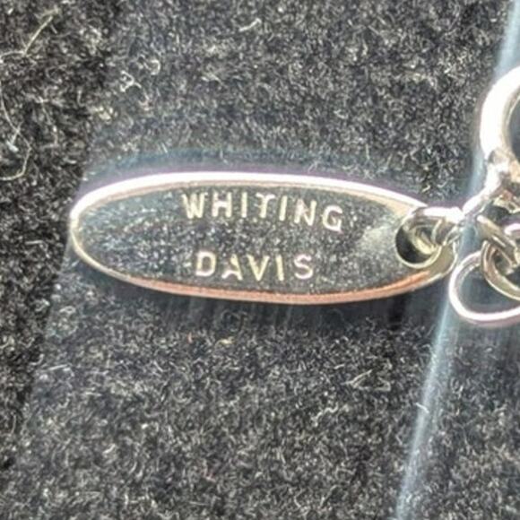 Whiting Davis silver toned statement mother of pearl Drop Necklace 22 inch - Picture 9 of 10